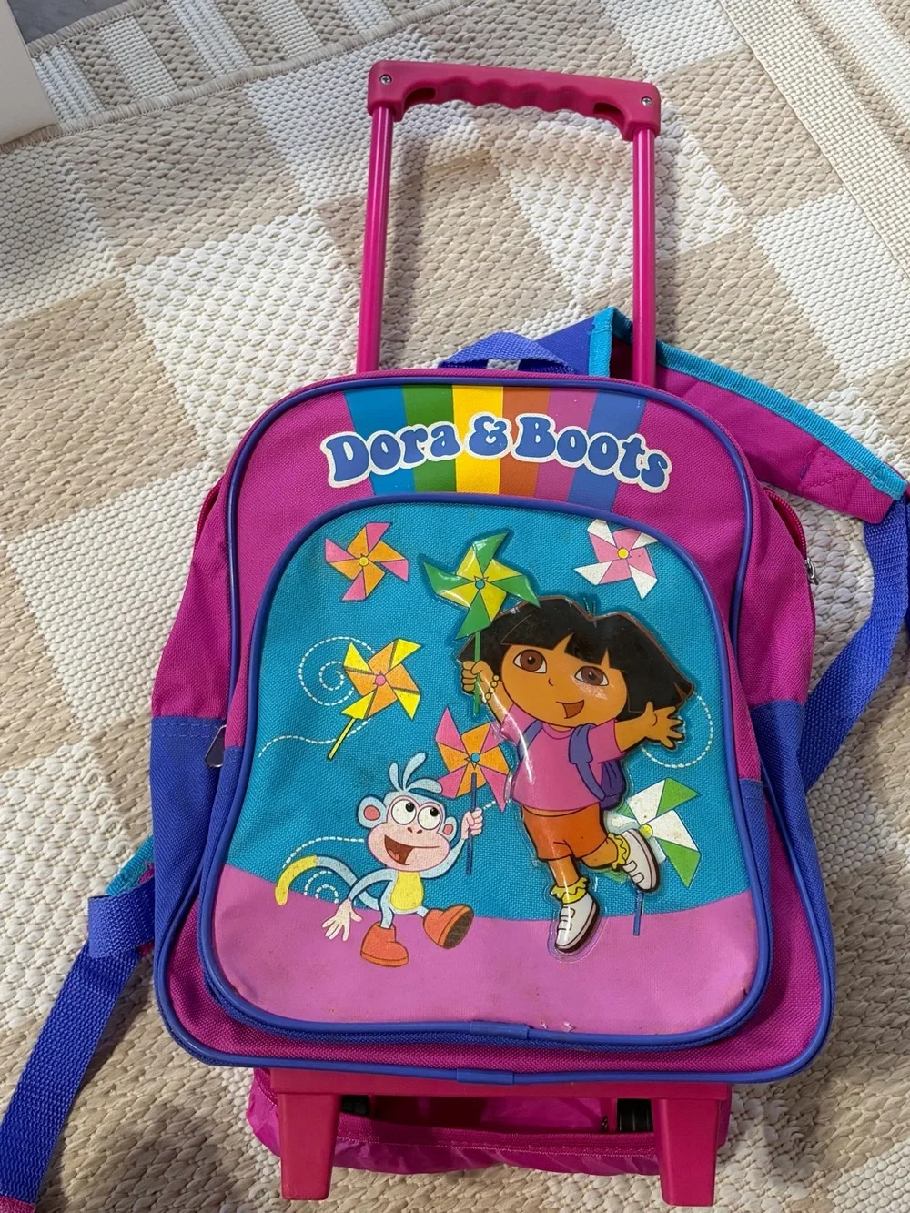 2007 Dora & Boots Small Child Suitcase Travel Luggage Bag Pink